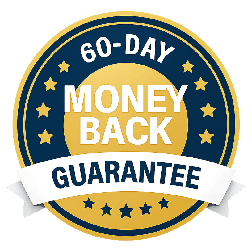 OptiPlax -60-day risk-free money-back guarantee badge